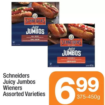 Highland Farms Schneiders juicy jumbos wieners offer