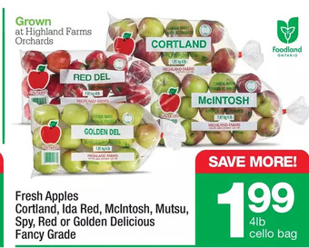Highland Farms Fresh apples offer