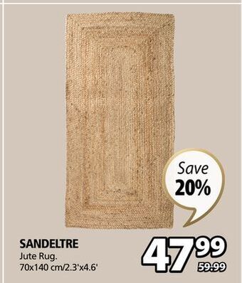 JYSK Sandeltre jute rug offer