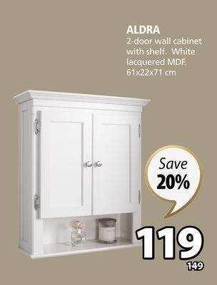 JYSK Aldra 2-door wall cabinet with shelf offer