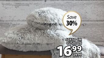 JYSK Lotus faux fur throw cushion offer