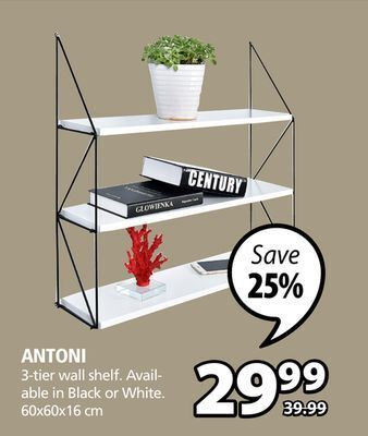 JYSK Antoni 3-tier wall shelf offer