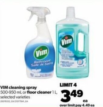 Real Canadian Superstore VIM Cleaning Spray 500-950 ml or floor Cleaner 1 L offer