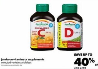 Real Canadian Superstore Jamieson Vitamins or Supplements offer