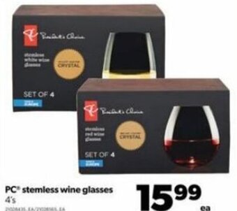 Real Canadian Superstore PC® Stemless Wine Glasses 4's offer