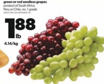 Real Canadian Superstore Green or Red Seedless Grapes offer