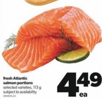 Real Canadian Superstore Fresh Atlantic Salmon Portions 113 g offer