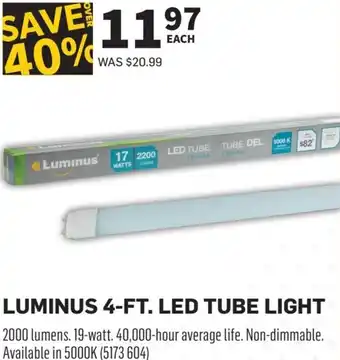 Co-op Luminus 4-Ft. Led Tube Light offer