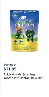 Petvalu Brushless toothpaste dental chew mini offer