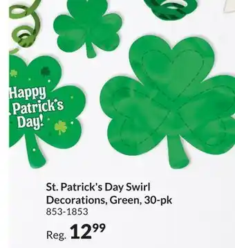Party City St. patrick's day swirl decorations, green, 30-pk offer