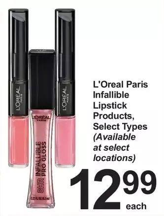 Pharmasave L'oreal paris infallible lipstick products offer