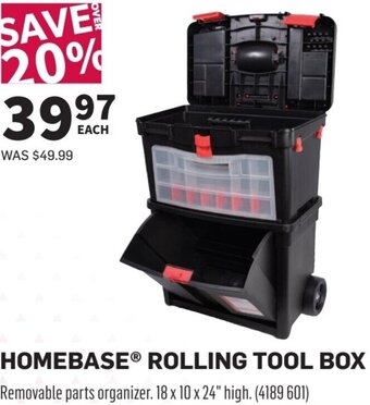 Co-op Homebase® Rolling Tool Box offer