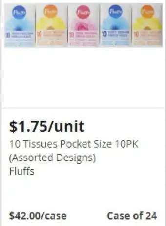 Dollarama 10 Tissues Pocket Size 10Pk Fluffs offer
