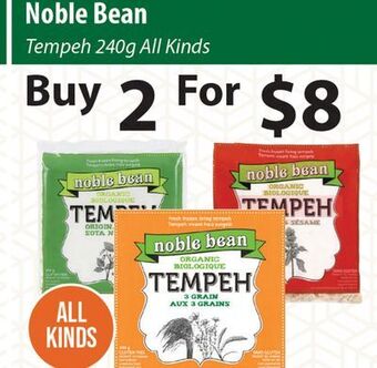 Healthy Planet Noble bean tempeh offer