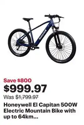 Best Buy Honeywell el capitan 500w electric mountain bike with up to 64km battery life - navy - only at best buy offer