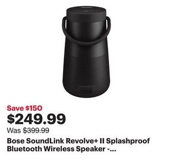 Best Buy Bose soundlink revolve+ ii splashproof bluetooth wireless speaker - triple black offer