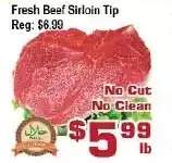 Top Food Supermarket Fresh beef sirloin tip offer