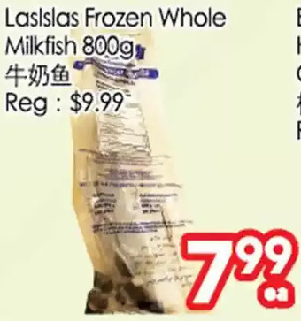 Laslslas frozen whole milkfish