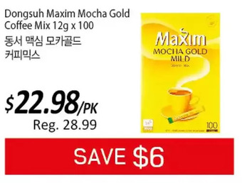 Galleria Supermarket Dongsuh maxim mocha gold coffee mix offer