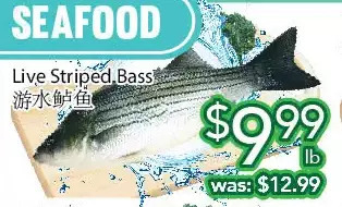 Ample Food Market Live striped bass offer