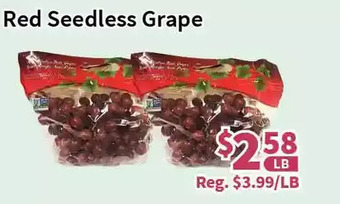 Blue Sky Supermarket Red seedless grape offer