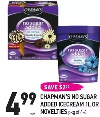 Coppa's Fresh Market Chapman's no sugar added icecream or novelties offer