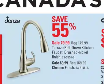 Canadian Tire Terrazo Pull-Down Kitchen Faucet. Brushed-Nickel Finish offer