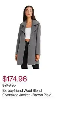 Hudson's Bay Ex-boyfriend wool blend oversized jacket - brown plaid offer