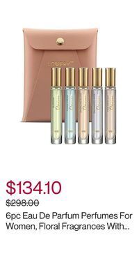 Hudson's Bay 6pc eau de parfum perfumes for women, floral fragrances with leather pouch offer
