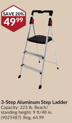 Princess Auto Grip 3-step aluminum step ladder offer