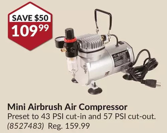 Princess Auto Vaper mini airbrush air compressor offer