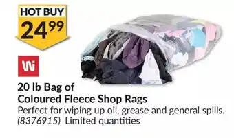 Princess Auto Wi 20 lb bag of coloured fleece shop rags offer