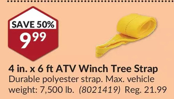 Princess Auto Erickson 4 in. x 6 ft atv winch tree strap offer