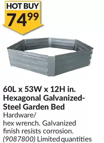 Princess Auto Fabuland 60l x 53w x 12h in. hexagonal galvanized-steel garden bed offer