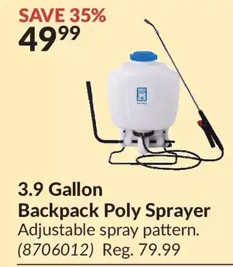 Princess Auto Power fist 3.9 gallon backpack poly sprayer offer