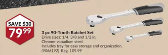Princess Auto Ingersoll rand 3 pc 90-tooth ratchet set offer