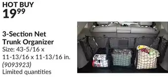 Princess Auto 4r 3-section net trunk organizer offer