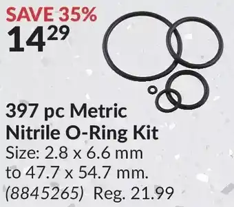 Princess Auto Power first 397 pc metric nitrile o-ring kit offer