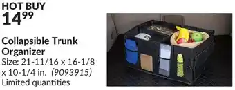 Princess Auto 4r collapsible trunk organizer offer