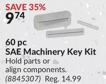 Princess Auto Power first 60 pc sae machinery key kit offer