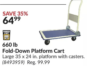 Princess Auto Power fist 660 lb fold-down platform cart offer