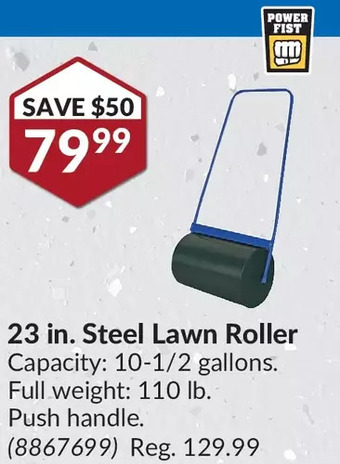 Princess Auto Power fist 23 in. steel lawn roller offer