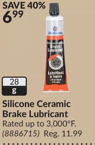 Princess Auto Permatex silicone ceramic brake lubricant offer
