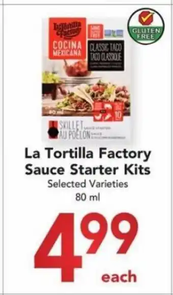 Buy-Low Foods La Tortilla Factory sauce starter kits 80 ml offer