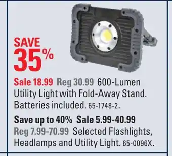 Canadian Tire 600-Lumen Utility Light With Fold-Away Stand offer