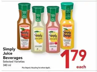 Buy-Low Foods Simply juice beverages selected varieties 340 ml each offer