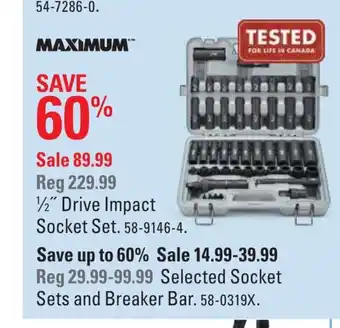 Canadian Tire Drive Impact Socket Set offer
