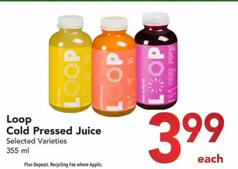 Buy-Low Foods Loop cold pressed juice 355ml offer