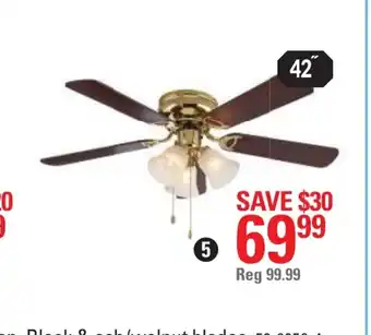 Canadian Tire For Living Hugger Flush-Mount Ceiling Fan. Oak/Walnut Blades offer