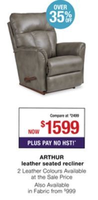 La Z Boy Arthur leather seated recliner offer